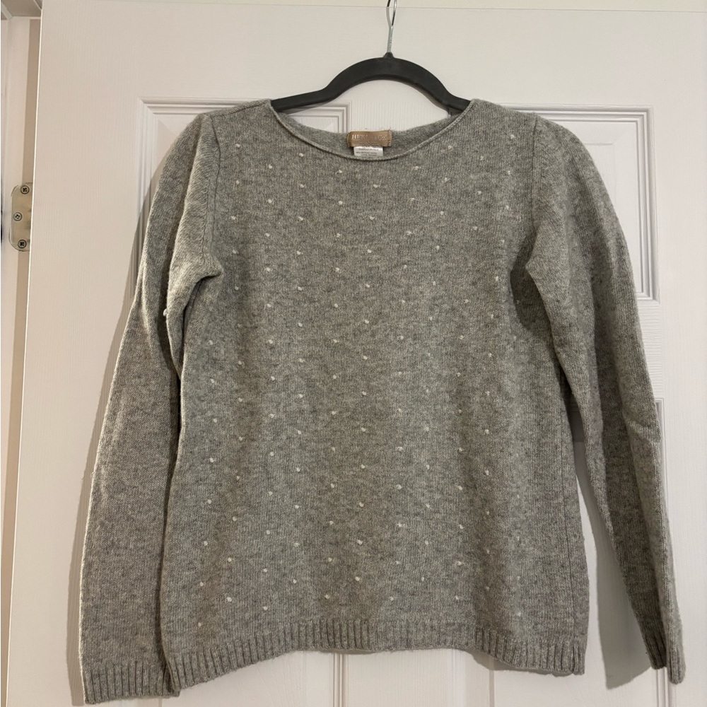 Merino wool cashmere women's crew neck sweater
